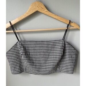 Showpo Gingham Crop Top Womens Size‎ 8 Black And White EUC- Fall